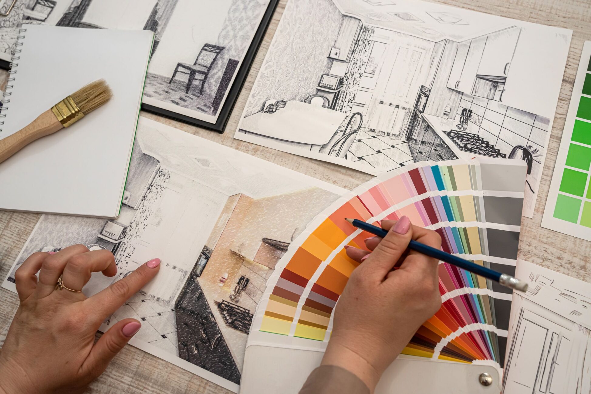 Progetto di ristrutturazione con campioni di colore